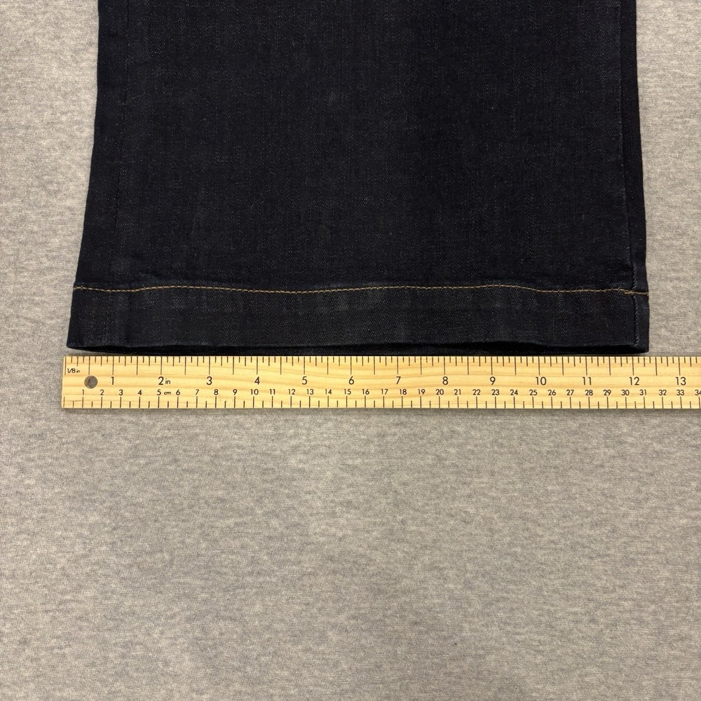 American Eagle Wide Leg Jeans Womens's Size 14 X-Long Blue Dark Wash Denim Flare - Picture 8 of 11
